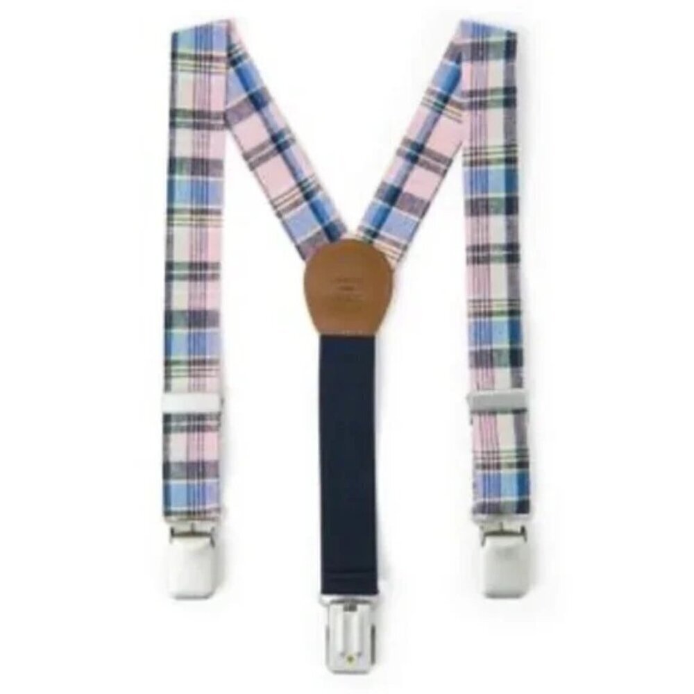 Janie and Jack Toddler Boys 12-24‎ Months Pastel Plaid Suspenders in Blue $30